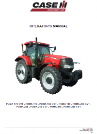 repair manual CASE Puma 170(CVT), 185(CVT), 200(CVT), 215(CVT) and 230CVT PDF Operators manuals