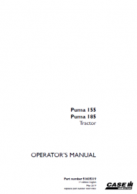 repair manual CASE PUMA 155 and 185 Tractors PDF operator’s manual