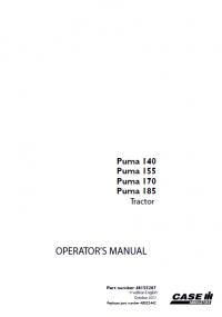 repair manual Case Puma 140, 155, 170, 185 PDF Operator’s manuals