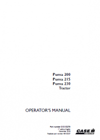 repair manual Case Puma 200, 215, 230 tractors PDF operators manual