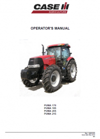 repair manual Case Tractors Puma 170, 185, 200, 215 PDF Operators Manuals