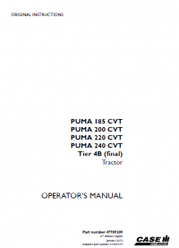 repair manual Case 185CVT 200CVT 220CVT 240CVT T4B Tractors PDF operators manuals