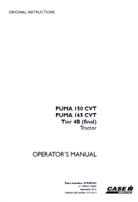 repair manual Case 150CVT, 165CVT and Tier 4B Tractors PDF Operator’s Manuals