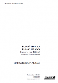 repair manual Case 150cvx/165cvx and Tier 4B PDF operators manual