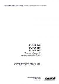 repair manual Case 140/150/165 and Stage IV Tractors PDF Operators manual