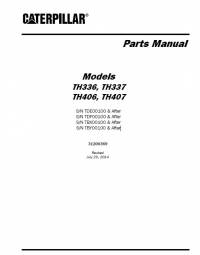 spare parts catalog Caterpillar Telehandler TH336, TH337, TH406, TH407 Parts Manual PDF