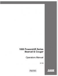 repair manual Case Beercat and Cougar 1000 Powershift Series PDF Operators manual