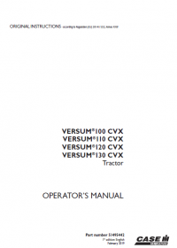repair manual Case VERSUM 100CVX 110CVX 120CVX 130CVX Tractor pdf Operator’s manuals