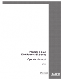 repair manual Case Panther and Lion 1000 Powershift Tractor PDF Operator’s manuals