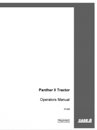 repair manual CASE Panther II Tractor PDF Operation Manual