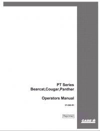 repair manual Case PT Series Bearcat,Cougar,Panther PDF operator manual
