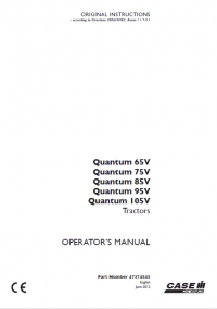 repair manual Case Quantum 65V 75V 85V 95V 105V PDF Operatots manuals