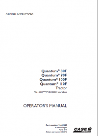 repair manual Case Quantum 80F/90F/100F/110F tractors PDF Operator’s manual’s