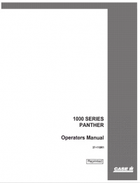 repair manual Case tractor Panther 1000 Series PDF Operators manual