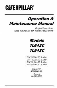 repair manual Caterpillar Telehandler TL642C, TL943C Operation & Maintenance Manual PDF