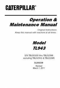 repair manual Caterpillar Telehandler TL943 Operation & Maintenance Manual PDF