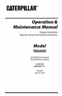 repair manual Caterpillar Telehandler TH255С Operation & Maintenance Manual PDF