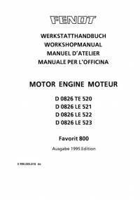 repair manual Fendt Tractor Favorit 800 Engine D 0826 Workshop Manual PDF