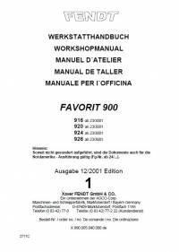 repair manual Fendt Tractor Favorit 900 Workshop Manual PDF