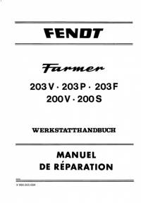 repair manual Fendt Tractor Farmer 203V, 203P, 203F, 200V, 200S Repair Manual PDF