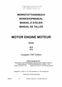 repair manual Fendt Tractor Engine Deutz 912, 913 Workshop Manual PDF