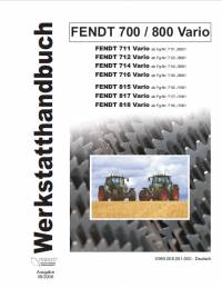 repair manual Fendt Tractor 700 / 800 Vario Workshop Manual PDF