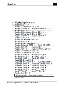 repair manual Audi A8 (D5-4N) FSM 2018-2020 Service Workshop Manual PDF