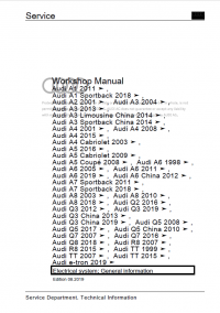repair manual Audi A3 (Typ 8V) FSM 2013-2020 Service Workshop Manual PDF
