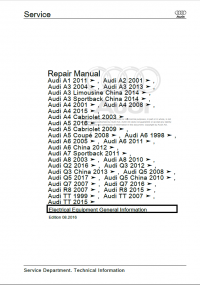 repair manual AUDI Q7 (4M, 4MB, 4MG) FSM 2015-2019 Factory Service Manual PDF