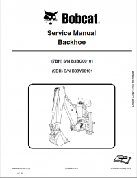 repair manual Bobcat 7BH, 9BH Backhoe Service Manual PDF