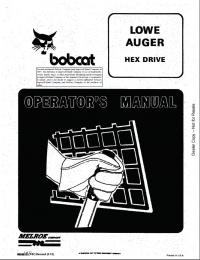repair manual Bobcat Lowe Auger Hex Drive Operators Manual PDF