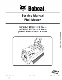 repair manual Bobcat Flail Mower 30FM, 40FM, 40FMR Serivce Manual PDF