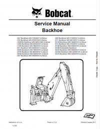repair manual Bobcat Backhoe 607-913, 709FDS, 725-937S, 923SA, 905/914B Service Manual PDF