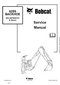 repair manual Bobcat Backhoe 625S Service Manual PDF