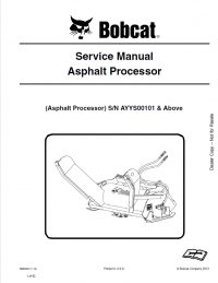 repair manual Bobcat Asphalt Processor S/N Service Manual PDF