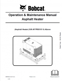 repair manual Bobcat Asphalt Heater S/N Operation and Maintenance Manual PDF