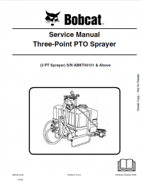 repair manual Bobcat Three-Point PTO Sprayer Service Manual PDF