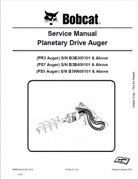 repair manual Bobcat Planetary Drive Auger PR3, PS5, PS7 Service Manual PDF