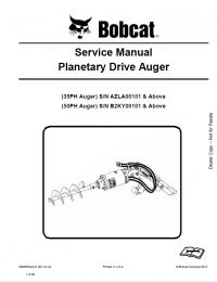 repair manual Bobcat Planetary Drive Auger 35PH, 50PH Service Manual PDF
