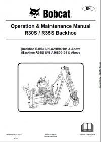 repair manual Bobcat R30S/R35S Backhoe Operation and Maintenance Manual PDF