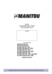 repair manual Manitou ML 635 - 1740 Turbo Serie 3-E2 + ULTRA Lift Truck Operators Manual PDF