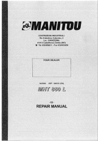 repair manual Manitou MHT 860L Machine Repair Manual PDF