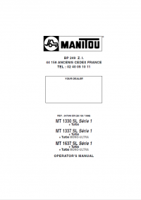 repair manual Manitou MT1330/1337/1637 SL Serie 1 + Turbo Lift Truck Operators Manual PDF