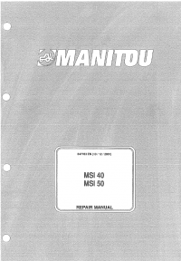 repair manual Manitou MSI40, MSI50 Lift Truck Repair Manual PDF