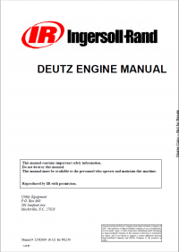 repair manual Deutz Engine Indersoll-Rand Manual PDF