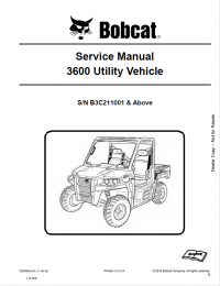 repair manual Bobcat 3600 Utility Vehicle Service Manual PDF