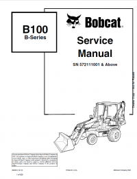repair manual Bobcat Loader Backhoe B100 Service Manual PDF