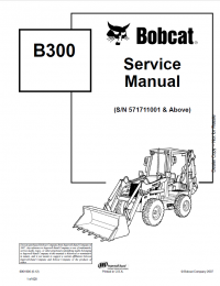 repair manual Bobcat Loader Backhoe B300 Service Manual PDF