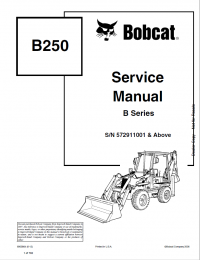 repair manual Bobcat Loader Backhoe B250 Service Manual PDF