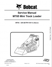 repair manual Bobcat MT85 Mini Track Loader Service Manual PDF